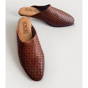 Vintage Honors by Rottles Brown Woven Leather Women’s Shoes/slip On/mules- 5.5